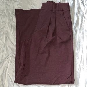 A New Day, Plum, Wide-Leg, Pleated Trouser